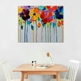 thumbnail image 2 of Acheng  Cololful Flower Painting - Abstract Floral Canvas Wall Art - Big Artwork for Livingroom Bedroom Over Bed Sofa Decor 16x12in, 2 of 6