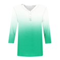 thumbnail image 7 of Up to 65% off! Womens' Fashion 3/4 Sleeve Plus Size Shirts Tops Spring And Summer Gradient Printed Top Collar Button Sexy Shirt 3/4 Sleeve Long Sleeve V Neck Top/Shirt, 7 of 7