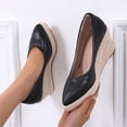 thumbnail image 5 of IUJSOY Womens Platform Espadrilles Wedge Sandals Slip on Closed Pointed Toe High Heels Pumps Shoes, 5 of 5
