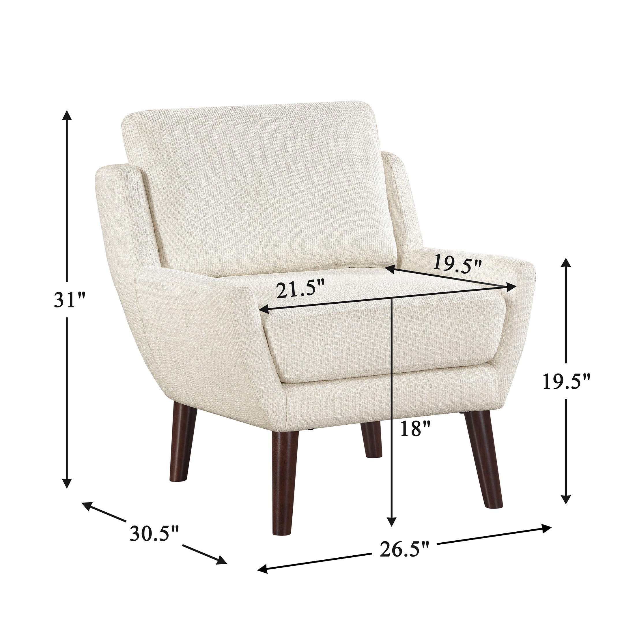OakvillePark Silverquartz Chenille Accent Chair, Beige