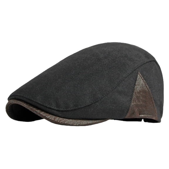 Berets CQXIDFH British Style Newsboy Cap, Retro Flat Driving Cap, Breathable Washable Painter Headwear for Daily Outdoor Wear, Women Baseball Hat for Outdoor (Black, One Size)