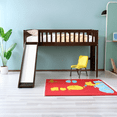 thumbnail image 6 of Full Size Low Loft Bed with Side Ladder,Slide and Full Length Guradlails,Wooden Full Bed Frames for Bedroom Dorm, 6 of 6
