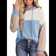 thumbnail image 2 of Sudadera con Capucha para Mujer, de Gran Tamaño, con Bloques de Color, Larga y Cordón Ajustable, Estilo Casual, Otoño 2025 Azul L, 2 of 5