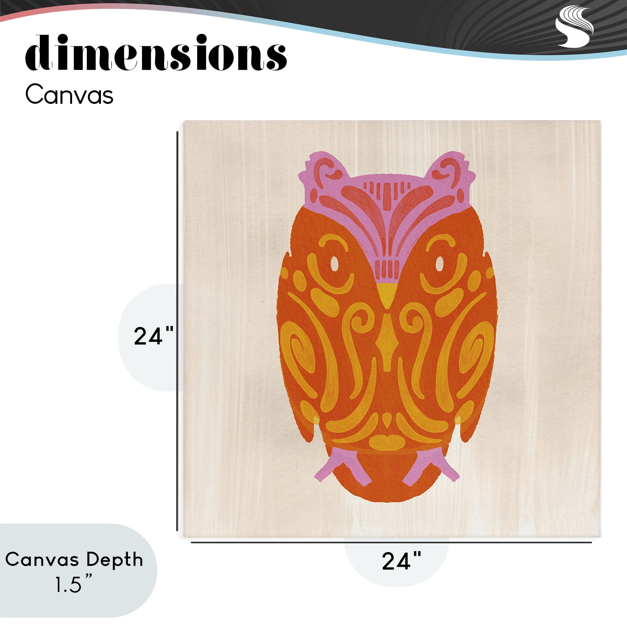 Stupell Industries Vibrant Folk Owl Motif Canvas Wall Art, design by The Paper Curator