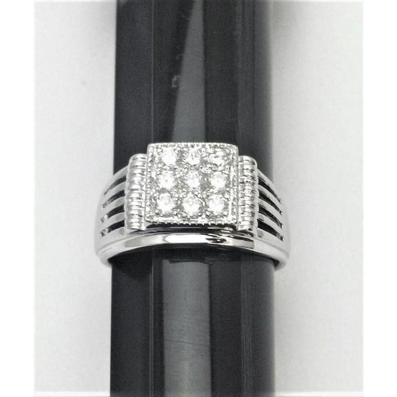 R.S. Covenant 049 sz 11 2311 Mens Ring Silver Square With Cz