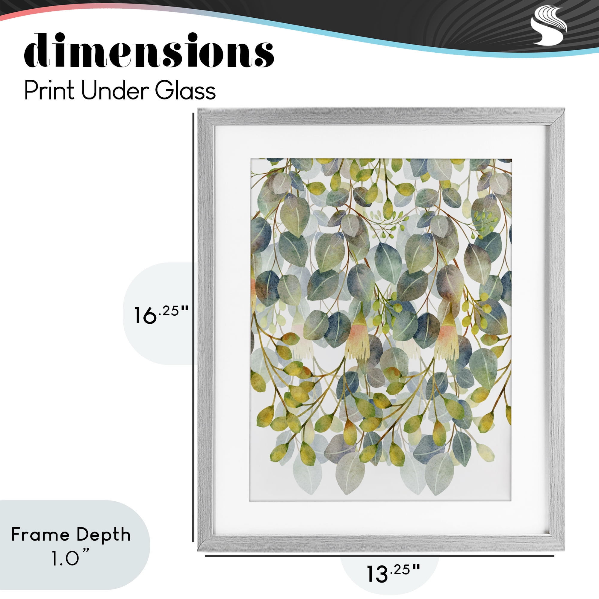 Stupell Industries Hanging Layered Botanicals Gray Framed Print Under Glass, design by Marcus Prime
