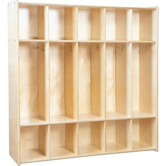 RRI Goods 5 Section Montessori Coat Locker N Backpack Hanger, School,Daycare Organizer