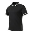 thumbnail image 1 of ylioge L-8XL Golf Shirts for Men Plus Size Short Sleeve Button Collared Work Tees Tops Casual Solid Color Pullover Slim Basic Workout T-Shirt, 1 of 2