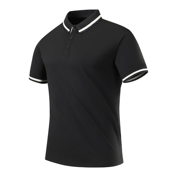 ylioge L-8XL Golf Shirts for Men Plus Size Short Sleeve Button Collared Work Tees Tops Casual Solid Color Pullover Slim Basic Workout T-Shirt