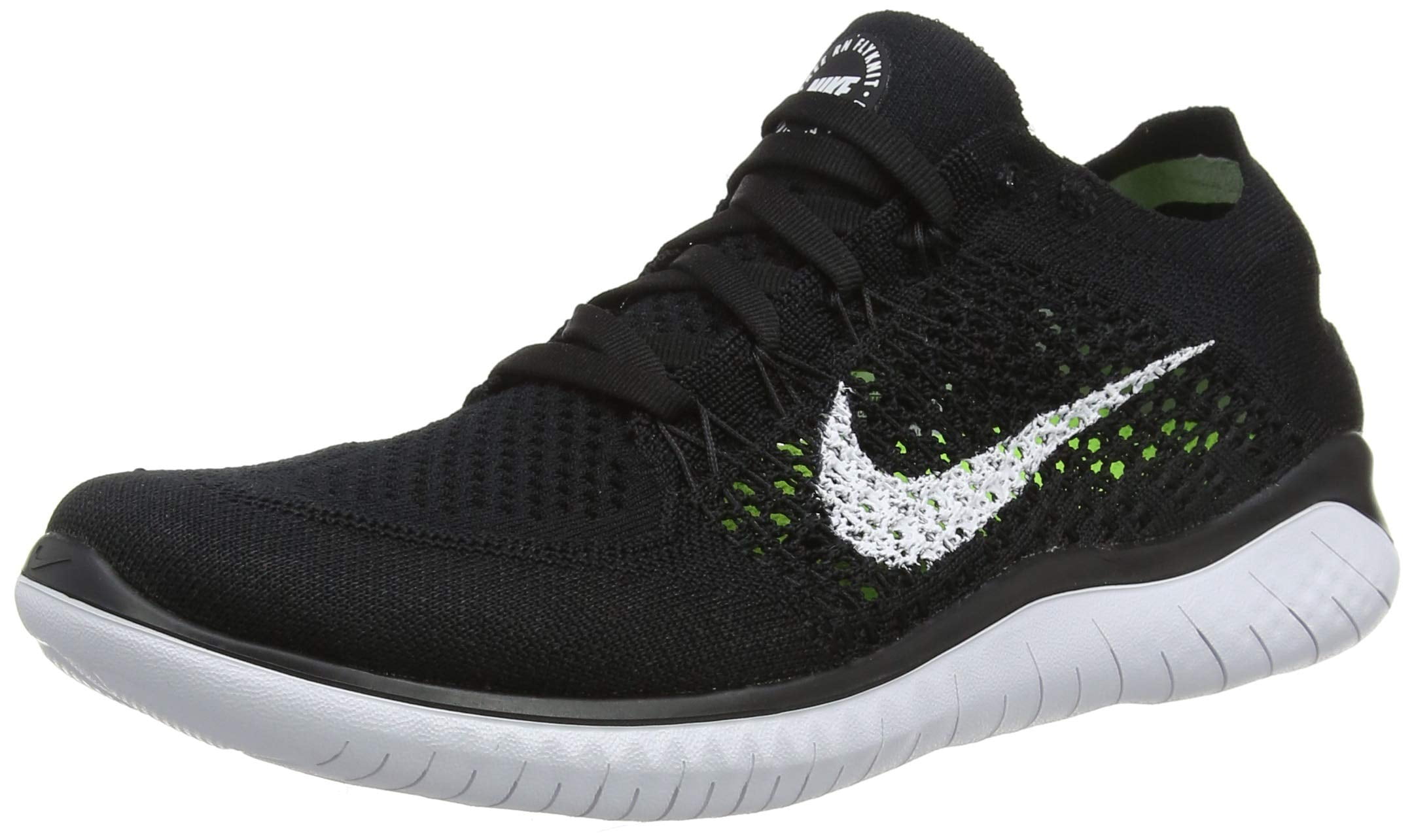 Nike Nike Womens Free Rn Flyknit 2018 Running Shoes Black 7 5