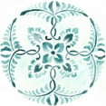 thumbnail image 2 of Vess, June Erica 12x12 Gold Ornate Wood Framed with Double Matting Museum Art Print Titled - Aqua Medallions VI, 2 of 4