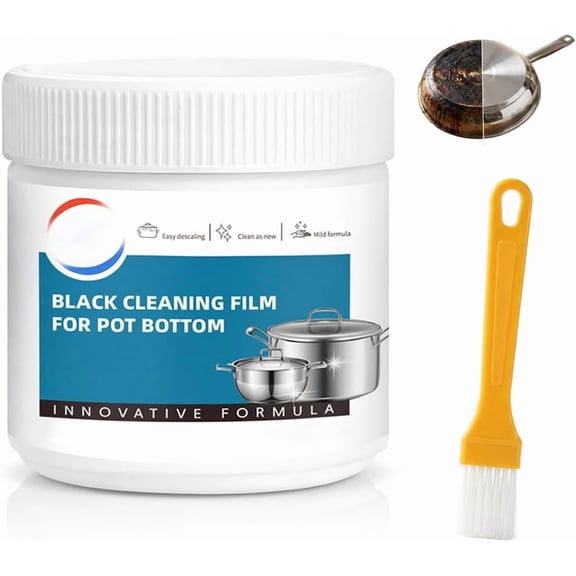 Heavy Duty Burnt Residue Remover Paste, 260g Pot Cleaner for Stainless Steel Pans, PH Neutral with Free Brush