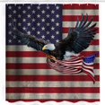 thumbnail image 4 of American Flag Shower Curtain Independence Day Patriotic Theme USA Eagle Shower Curtains for Bathroom Decor Fabric Waterproof United States Victory Flag with 12 Hooks 72"x72", 4 of 6