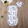 thumbnail image 3 of SUNSIOM Newborn Infant Baby Cartoon Animal Zipper Swaddle Wrap Blanket + Hat, 3 of 8