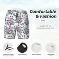 thumbnail image 5 of Haiem Violets Flowers Mens Swim Trunks with Compression Liner 2 in 1 Swimming Shorts Stretch Swimwear Quick Dry,Board Shorts-3X-Large, 5 of 9