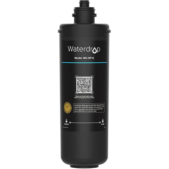 Waterdrop WD-RF10 Water Filter, NSF/ANSI 42 Certified, 8K Gallons High Capacity, Replacement for Waterdrop Under Sink Water Filtration System