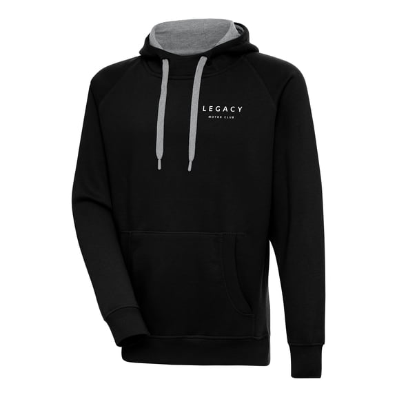 Men's Antigua Black LEGACY Motor Club Victory Pullover Hoodie