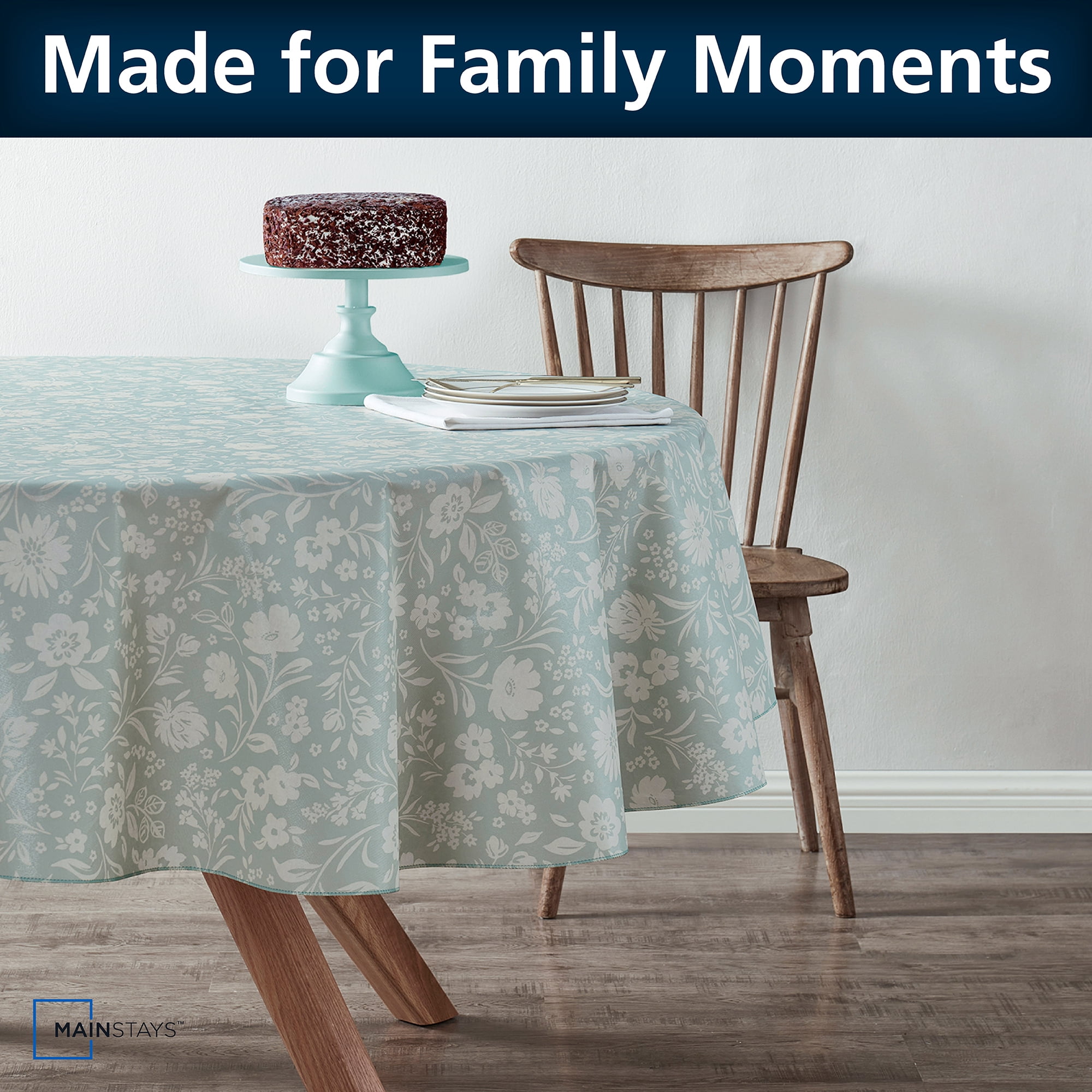 (3 pack) Mainstays Floral Print PEVA Tablecloth 70" Round