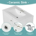 thumbnail image 3 of 30 Inch Freestanding Bathroom Vanity with Ceramic Sink, 3 Drawers & Soft Close Door, White Solid Wood Vanity Cabinet for Small Spaces, 3 of 9