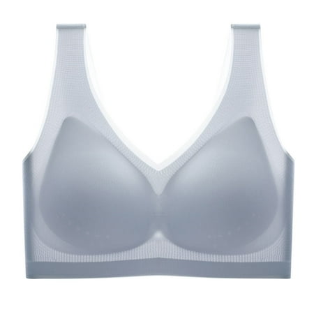 

iOPQO sports bras for women Women Lady Plus Size Thin And Light Yoga Top Vest Bra Sports Base Underwear Yoga Bra Grey 3XL