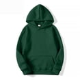 thumbnail image 5 of Women Hoodies Long Sleeve Pullover Tops Solid Color Loose Casual Sweatshirts with Front Pocket Dark Green 3XL, 5 of 6