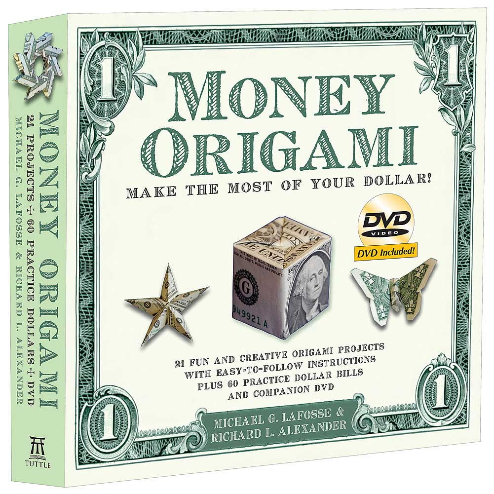 Money Origami Kit Fold 21 Amazing Shapes Of Dollar Bill 64 Page Book Dvd Walmartcom