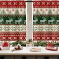 thumbnail image 4 of Christmas Kitchen Curtains Red Green Window Curtains Over Sink Set of 2, Xmas Deer Tree Short Tier Curtain for Kitchen, Winter Snowflakes Kitchen Decor 27.5" x 36", 4 of 6