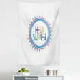 thumbnail image 1 of Hello Summer Tapestry, Retro Funky Typographic Design Print and Geometrical Shapes in Lively Colors, Fabric Wall Hanging Decor for Bedroom Living Room Dorm, 5 Sizes, Multicolor, by Ambesonne, 1 of 1