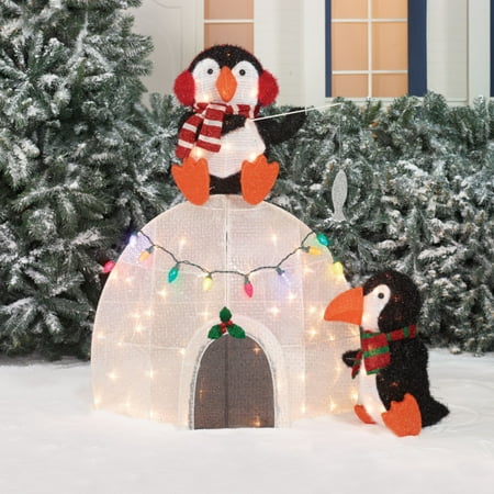 igloo christmas sculpture outdoor lighted lawn yard decoration light holiday