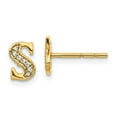 thumbnail image 4 of 14K Yellow Gold Diamond Initial S Earrings (0.052Ct), 4 of 4