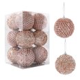 thumbnail image 3 of 12 bolas de Navidad de 8 cm para árbol de Navidad, adornos colgantes grandes con purpurina blanca y roja para el hogar, regalo de Año Nuevo 2025, 3 of 5