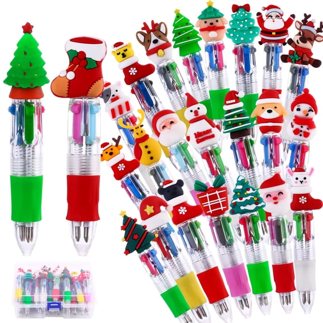 Bolígrafos Vellibring Christmas, 24 unidades, 4 en 1, para niños