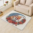 thumbnail image 2 of Wildlife Fox Area Rug 4x5, Animal Rugs for Bedroom Living Room, Floral Carpet, Machine Washable Rug, Non Slip Soft Low Pile Rugs Home Decor T6&-85, 2 of 7