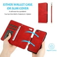 thumbnail image 2 of Dteck Case for Apple iPhone 7 4.7-inch,iPhone 8 Detachable Case Card Slots Wallet Magnetic Leather 2 in 1 Design Shockproof Stand iPhone SE 2nd Generation 2020 Cover Support Car Mount Case,Red, 2 of 7