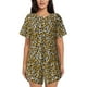 thumbnail image 1 of Fotbe Leopard Conjunto de Pijama Estampado para Mujer, 2 Piezas, Ropa de Dormir con Camiseta de Manga Corta y Shorts Suaves-Small, 1 of 6
