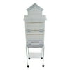 YML 6844_4814WHT 3/8" Bar Spacing Tall Pagoda Top Bird Cage with Stand, White