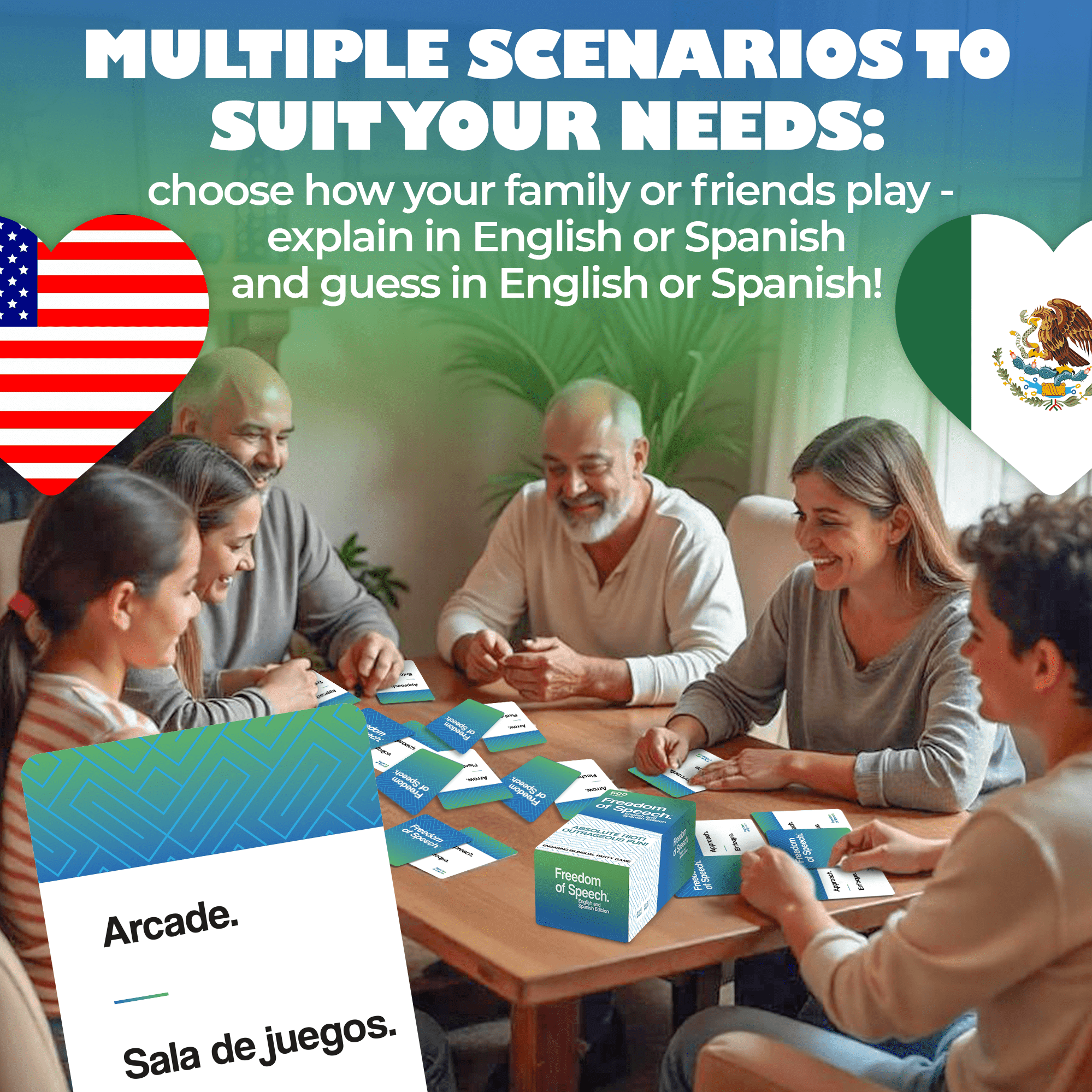 Quokka Card Games for Kids and Adults - Freedom of Speech Card Board Game - Bilingual Spanish & English Card