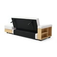 thumbnail image 5 of Convertible Sleeper Sofa Bed with Storage Ottoman, Drop-Down Table & 2 Drawers - Multifunctional 3-Seater Folding Sofa for Small Spaces, Reversible Design for Living Room/Apartment/Office, Beige, 5 of 9