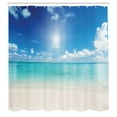 thumbnail image 2 of Ambesonne Landscape Shower Curtain, Sky and Tropical Sea, 69"Wx84"L, Cream Turquoise White, 2 of 4