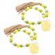 thumbnail image 2 of Guirnalda de cuentas de madera con borlas para colgar en la pared, 2 unidades, estilo rústico, 2 of 5