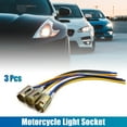 thumbnail image 2 of Unique Bargains 3Pcs Metal Motorcycle Tail Light Bulb Extension Wire Harness Socket Connector, 2 of 3