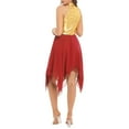 thumbnail image 5 of Alvivi Women's Praise  Liturgical Worship Gold Color Block Dress Tunic Dancewear Performance Costume Red M, 5 of 7