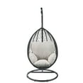 thumbnail image 3 of Beige and Black Hanging Pod Wicker Patio Swing Chair, 3 of 3