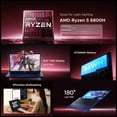 thumbnail image 2 of NIMO 15.6" IPS FHD-Gaming-Laptop, 8 Cores AMD Ryzen 7 6800H 32GB DDR5 RAM 1TB SSD (Beat i9-12900H, Up to 4.7GHz) AMD Radeon 680M GPU-Computer with 100W Type-C For Gaming business student 180°Viewing, 2 of 9
