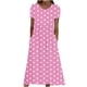 thumbnail image 1 of Vestido Casual Pantalones para Mujeres Vestido de Cuello Alto Cintura Elástica Cuello en V Manga Corta Polka Dot Cuello Redondo Top, 1 of 5