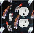 thumbnail image 1 of Metal Light Switch Plate Cover Elegant Feather Wallpaper FTH002, 1 of 13