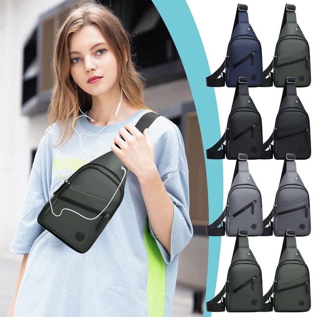 Bolso de hombro impermeable - Bolso pectoral deportivo multicapa | Bolsa bandolera para ciclismo y running | Mochila multiusos para hombre | Correa transpirable | Múltiples compartimentos | 18x5x30cm