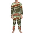 thumbnail image 3 of Naloa Retro Cover For Coffee Men’s Pajamas Set - Long Sleeve Button Down Sleep Shirt and Pajama Bottoms Sleepwear Set-Medium, 3 of 7