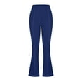 thumbnail image 4 of Lenpel Flare Yoga Pants for Women Dressy Casual High Waisted Stretchy Pull on Bell Bottom Work Pants Flare Workout Leggings, 4 of 6