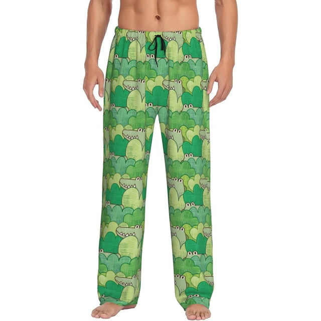 Balery Crocodile And Bush Pantalones de pijama para hombre, pijama ultraligero, pantalón de descanso-Large